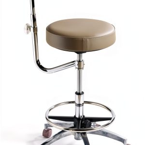 Ergonomic Dental Stool with Adjustable Height & Rolling Base - Comfortable Dentist Chair for Hygienists, Assistants, & Medical Professionals - Grey-0