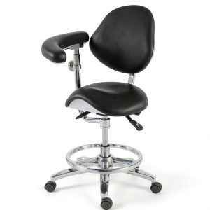 Saddle Chair Office Stool Dentist's Doctor's Assistant's Deluxe Chair PU Leather-0