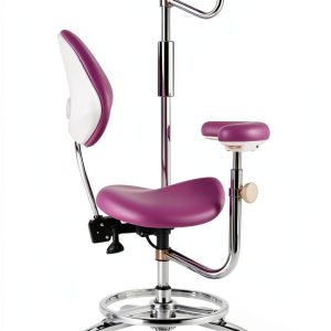 Dental Assistant Stool BONEW PU Leather Height Adjustable with Armrest-0