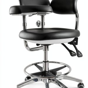 Dental Assistant Chair Helivivfy 360° Rotating Armrest Black-0